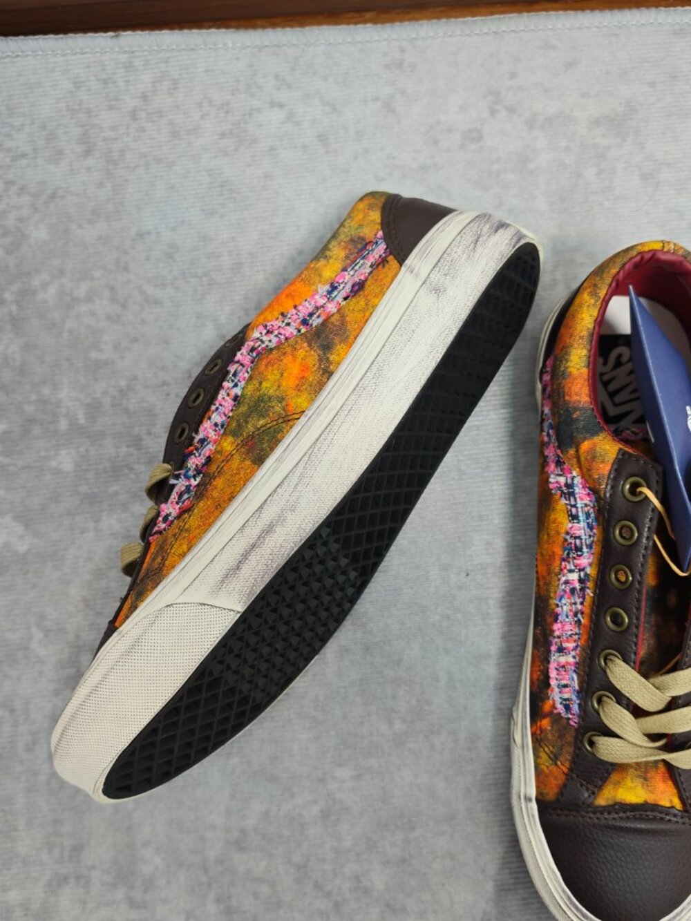 Vans‑Inspired Old Skool Retro Patchwork Canvas‑Leather Skate Shoes Full Box - Picture 3 of 8